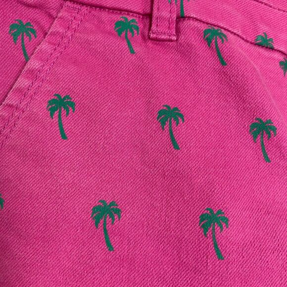 Harper Hot Pink Palm Tree Print Chino Shorts, Size XS - Picture 3 of 5